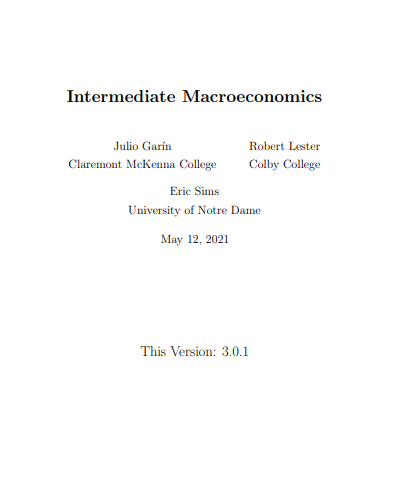 Cover of Intermediate Macroeconomics